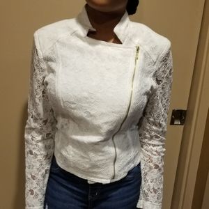 Jacket, lace, white, size medium